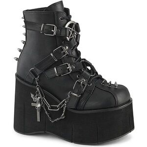 Demonia Black Spiked Platform Boots